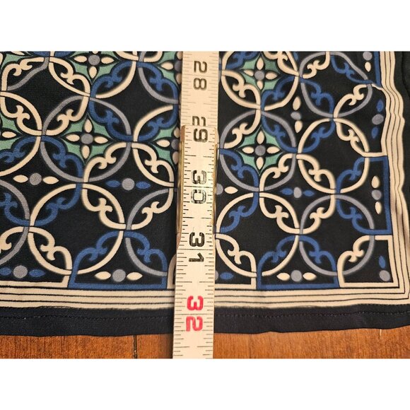 Max Studio Dress Size Small Blue Sleeveless gathered neckline floral geo print - Picture 5 of 7